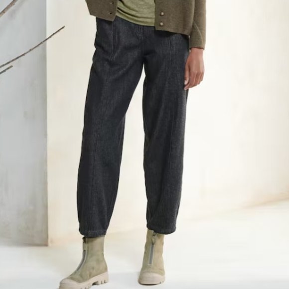 Poetry Cotton Twill Panelled Trousers in Graphite - Picture 2 of 9